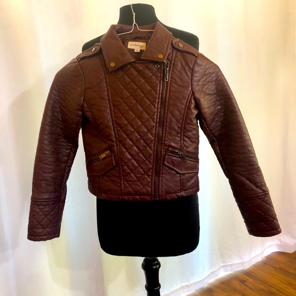Coffee Shop Kids Faux Leather Jacket